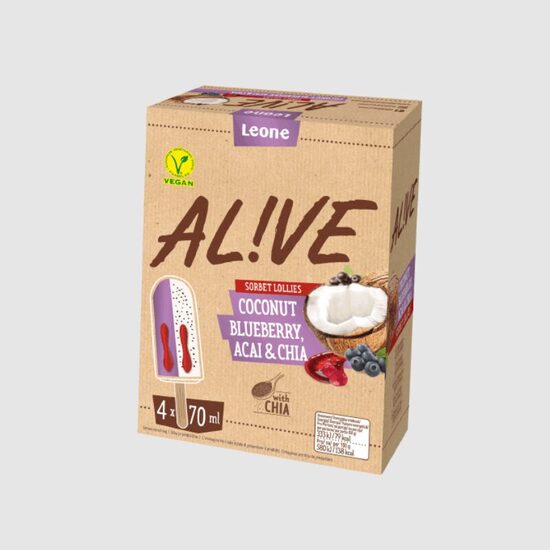 Kookos, mustikas & chia 4x70ml 